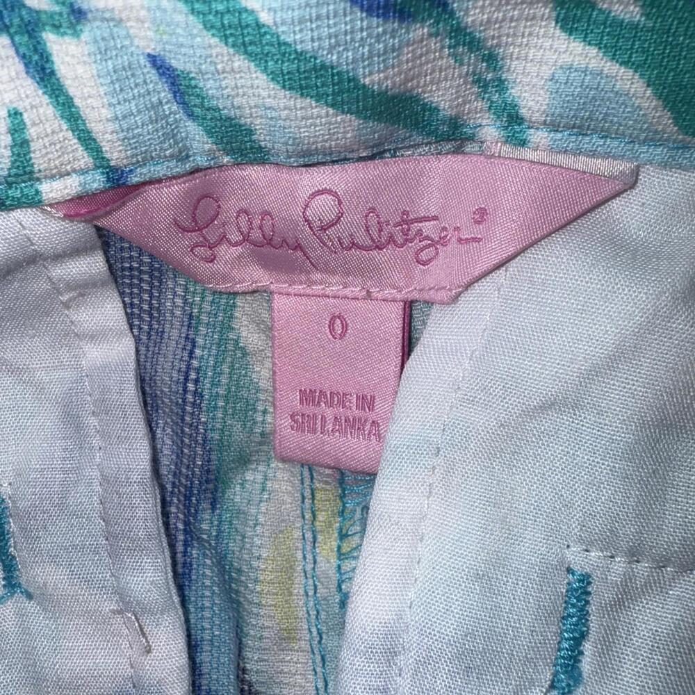 Lilly Pulitzer Shorts Womens Size 2 The Callahan Pink Blue Green Floral Cotton - Picture 9 of 11